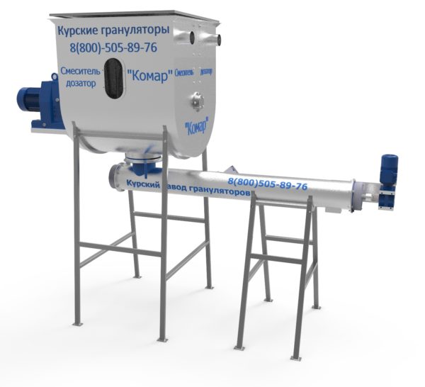 смеситель с горизонтальной шнековой выгрузкой
